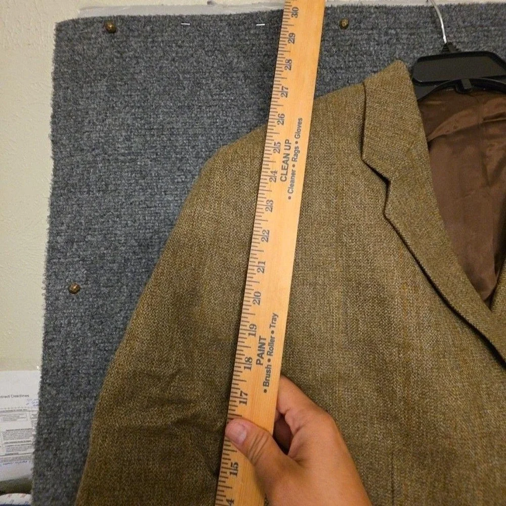Paul Fredrick Suit Mens 48XL 44x34 Brown Wool Herringbone 2 Piece Big Tall